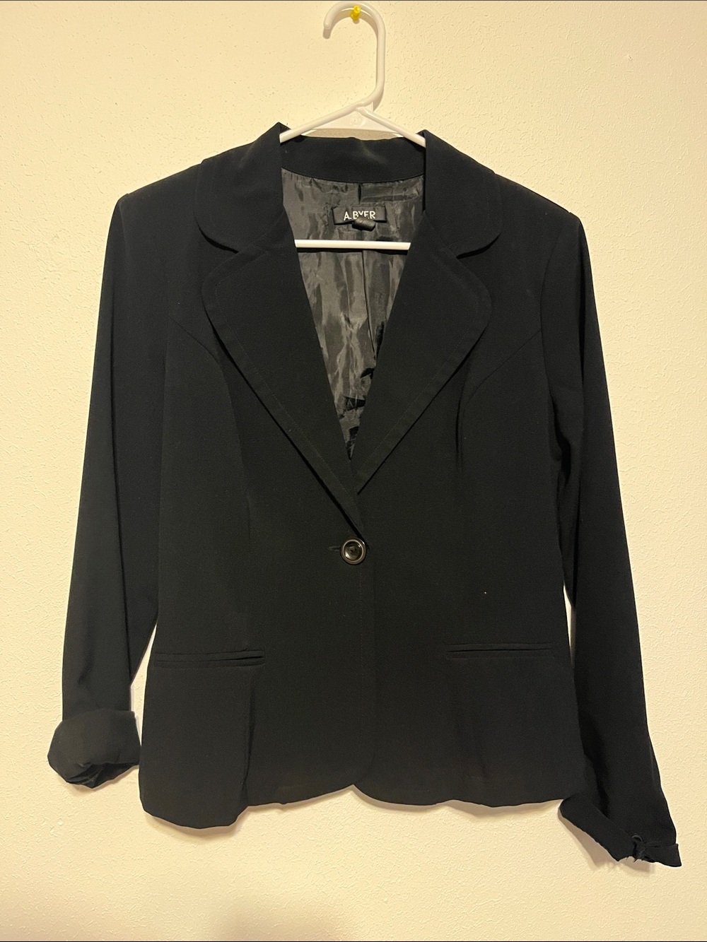 A. Byer Black Single-Button Tailored Blazer